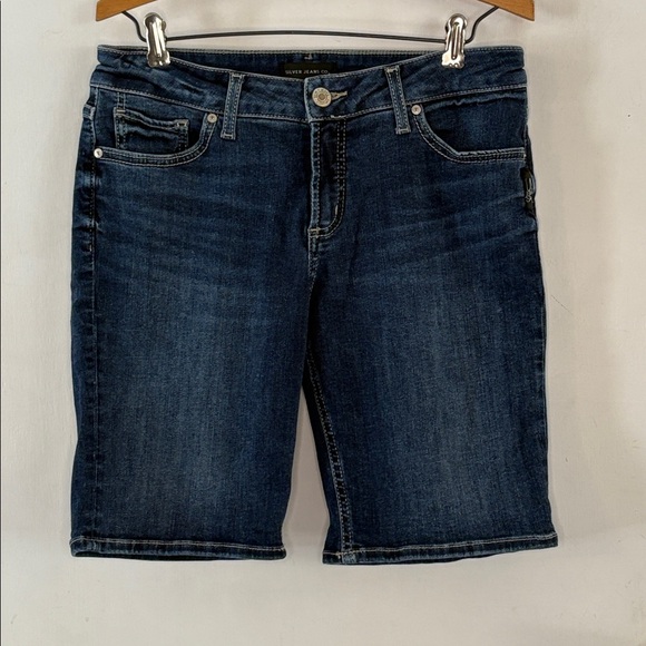 Silver Jeans Suki dark wash denim Bermuda shorts Size 29 x 9 - Picture 1 of 9